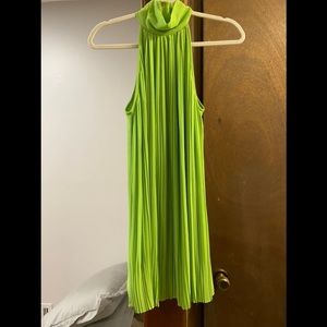 NWT Naked Zebra High Neck Pleated Green Dress from Fabrik